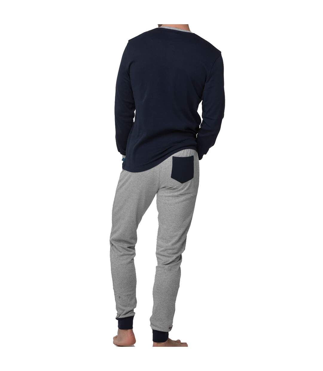 A0CHI men's long sleeve round neck pajamas