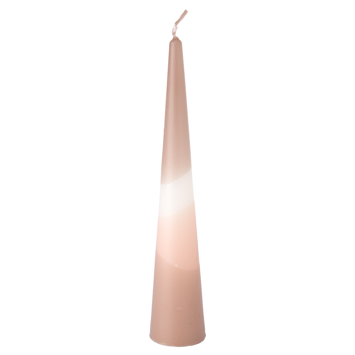 My Home Kerze in Kegelform taupe / zartrosa / weiss