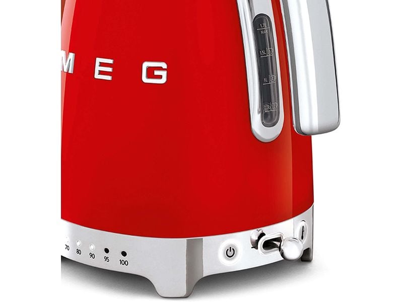 SMEG Wasserkocher 50's Style KLF04RDEU 1.7 l, Rot Wasserkocher im Stil der 50er Jahre