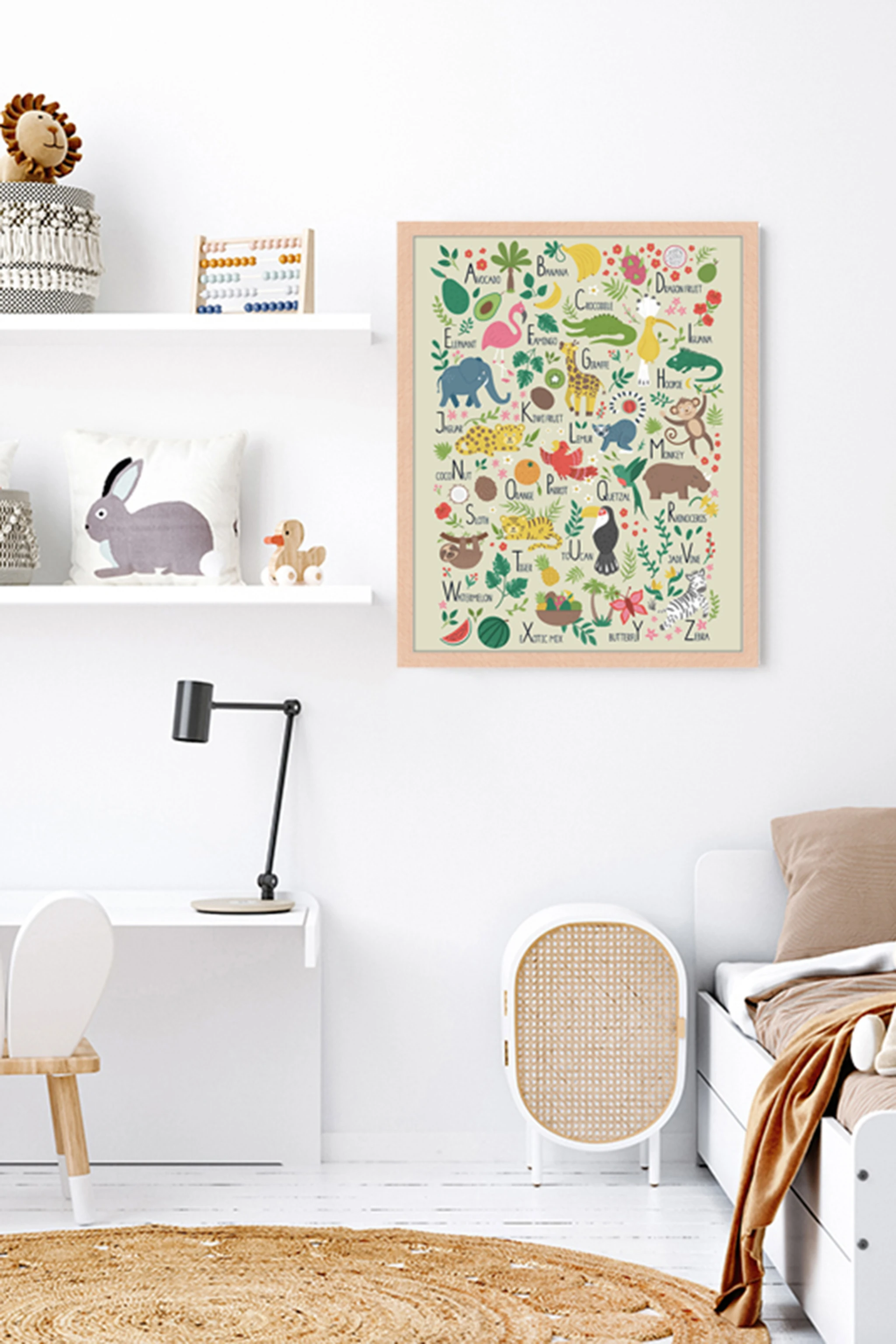 Milan Moon Wandbild ALPHABET mit Rahmen