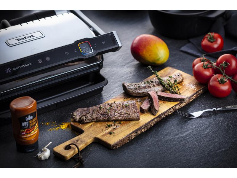 Tefal Kontaktgrill Optigrill Elite XL GC760D12 2200 W Kontaktgrill mit 16 Automatikprogrammen