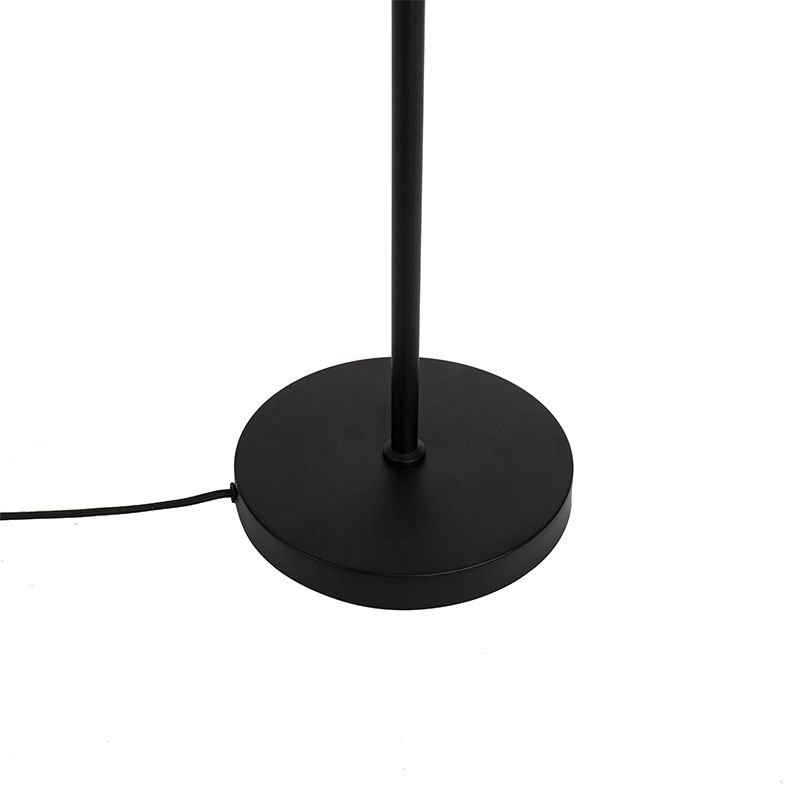 Art Deco vloerlamp zwart 3-lichts met smoke glas - Vidro
