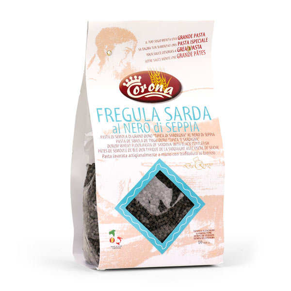 Fregula Sarda (Fregola sarda) à l'encre de seiche