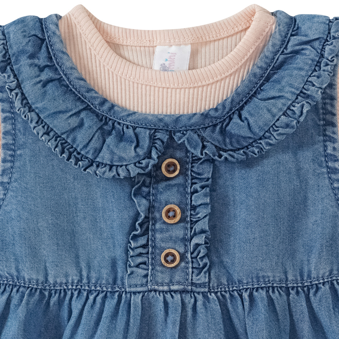 Topomini Newborn Overall und Langarmshirt im Set blau / hellbeige