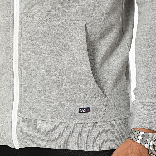 Sweat Zippé Capuche Gris Chiné