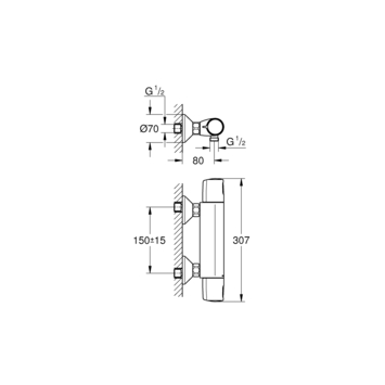 Grohe Thermostatische Douchekraan Precision Trend New 15 cm Mat Zwart