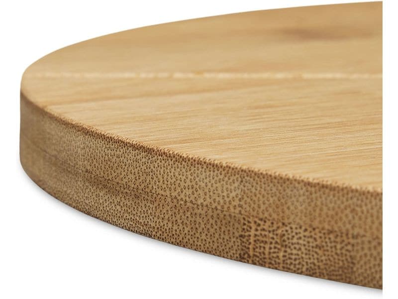 relaxdays Schneidebrett 33 cm  x 33 cm Pizzateller aus Bambus