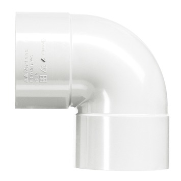 Martens PVC bocht 90° wit 2x mof 40 mm