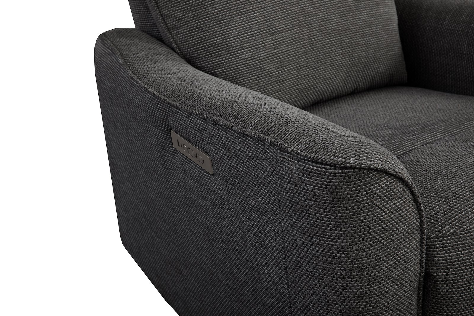 Oregon recliner Mørk grå tekstil, elektirsk rygg og nakkestøtte