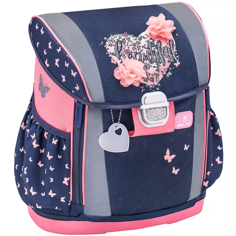 Belmil Schulranzen Customize-me Schulranzen Set 4-teilig mit Brustgurt, Hüftgurt Beautiful Flowers