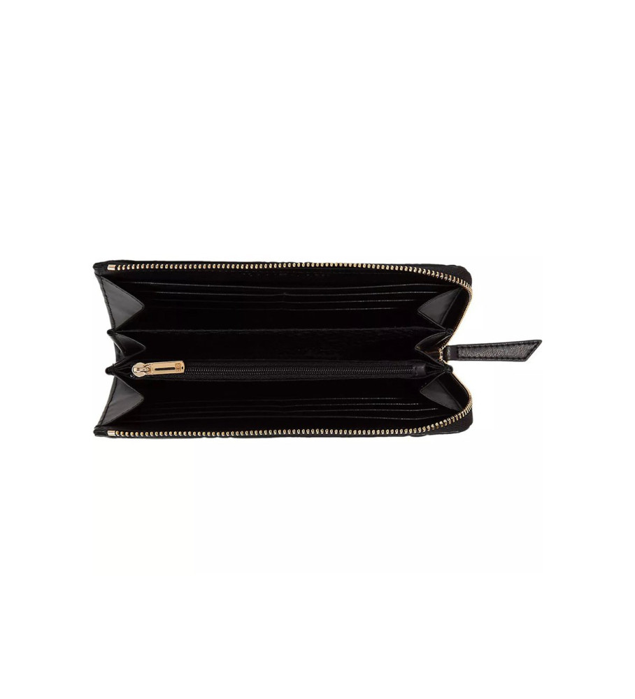 Bolsa Tommy Hilfiger grande com estampa de monograma TH, preta.