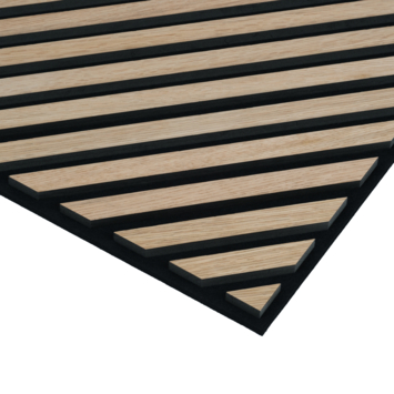 Lattenwand Hongaarse punt 260x52,6 cm licht eiken, dikte 22 mm - 2 stuks per pak (links en rechts)