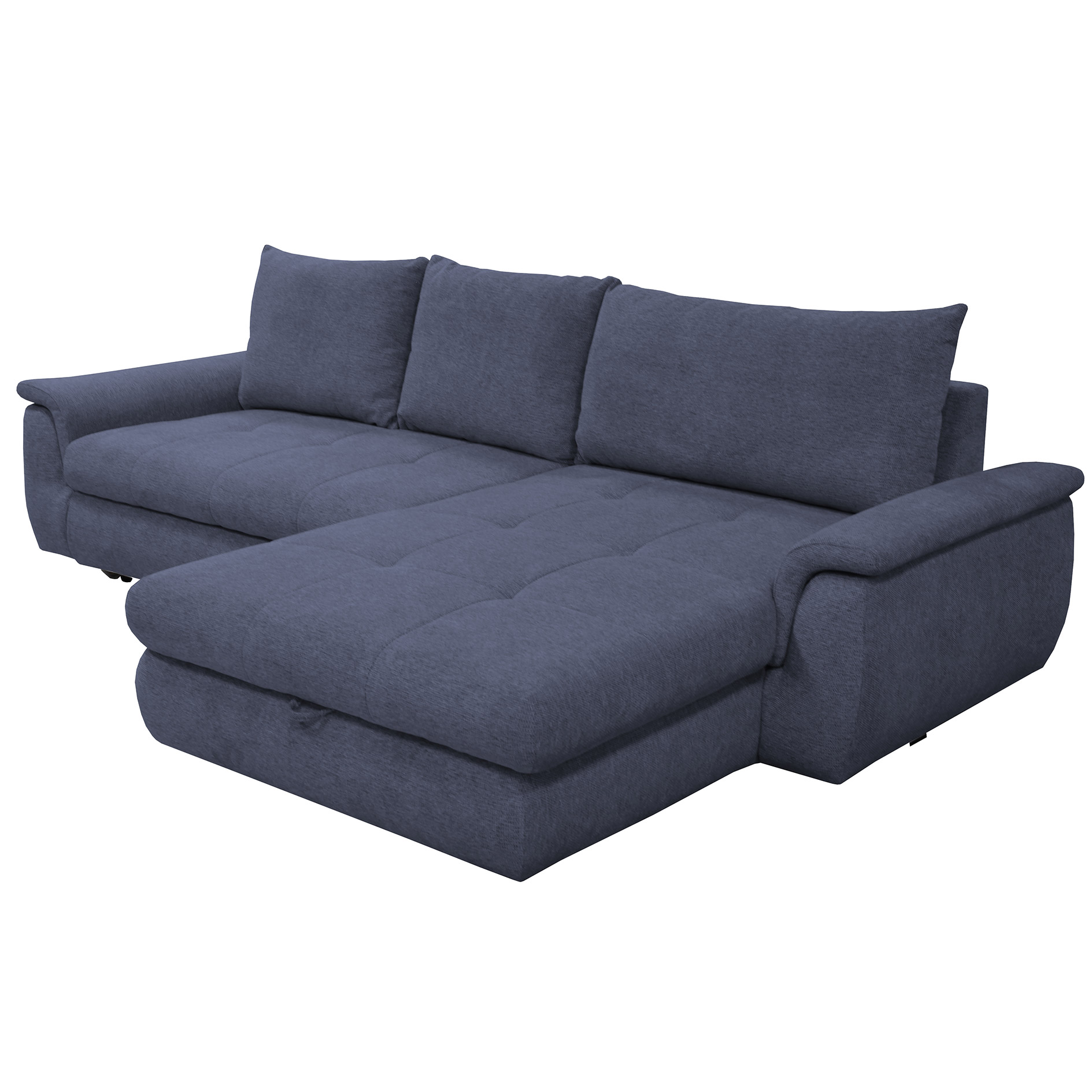 Ecksofa - navy - mit Liegefunktion - Staukasten rechts