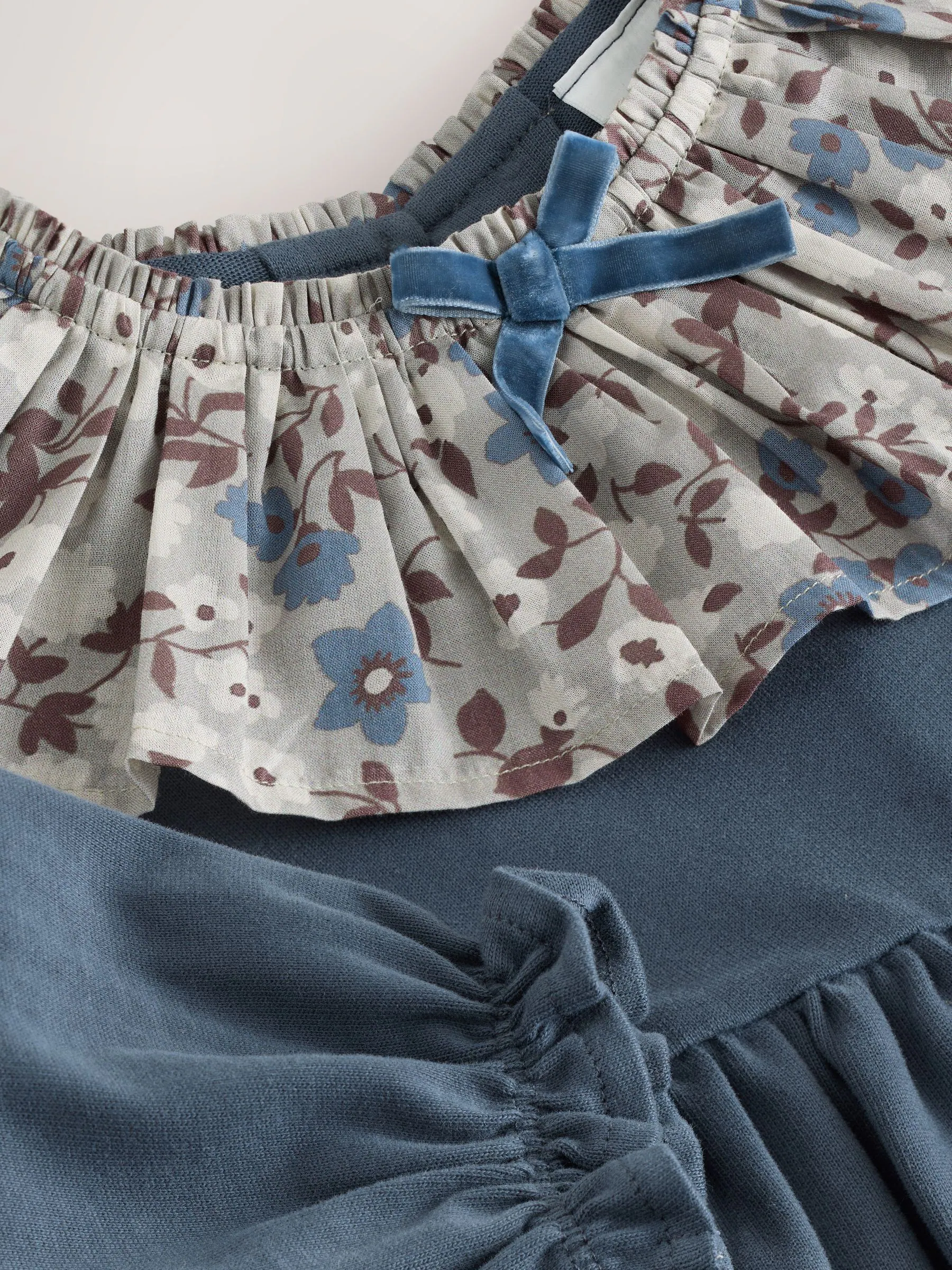 Blauw - Jurk met lange mouwen en kraag (3mnd-7jr)