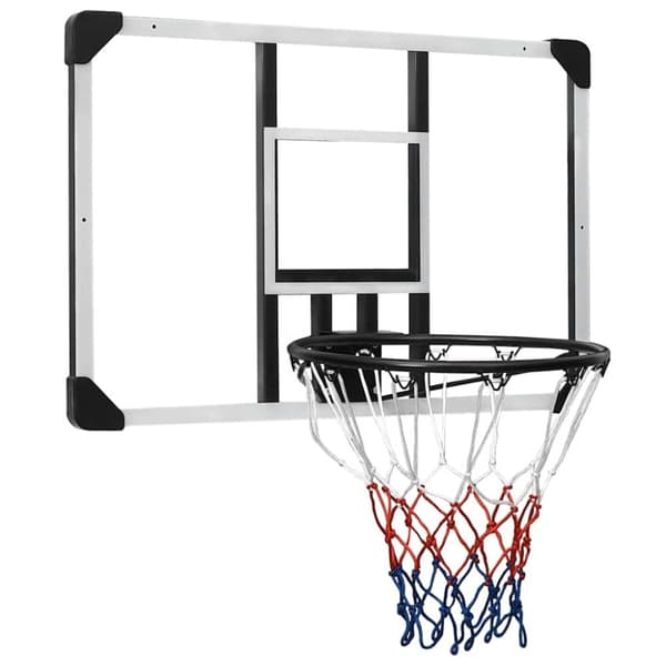 vidaXL Basketballplate gjennomsiktig 90x60x2,5 cm polyeten