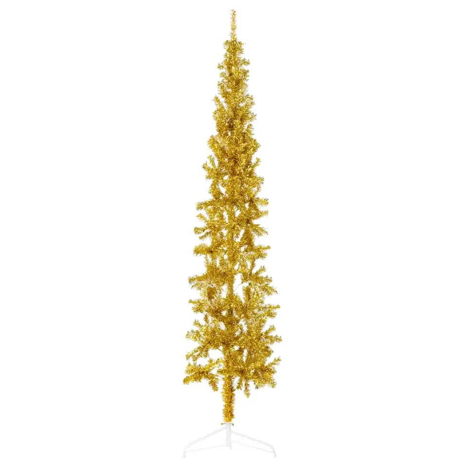 vidaXL - Halve Kunstkerstboom - Goud - 210 cm