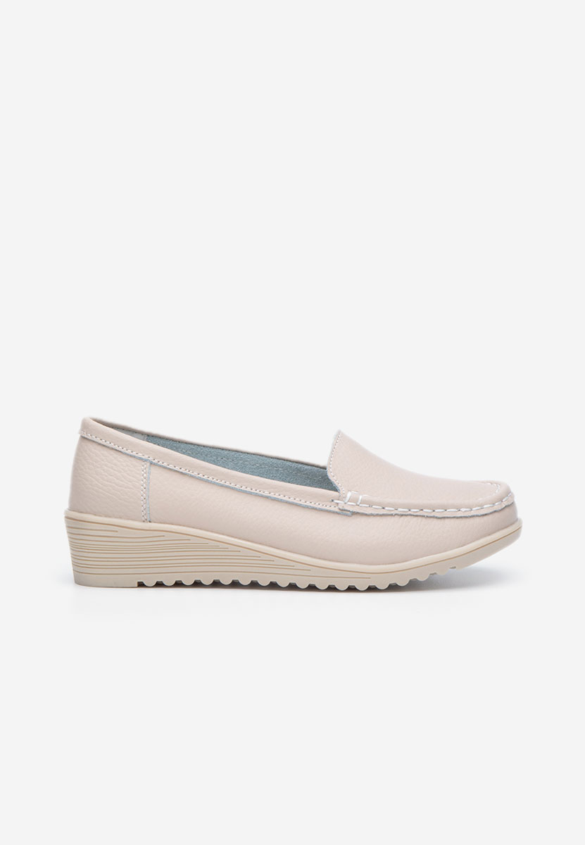 Mocassins femme à plateforme beige Storia