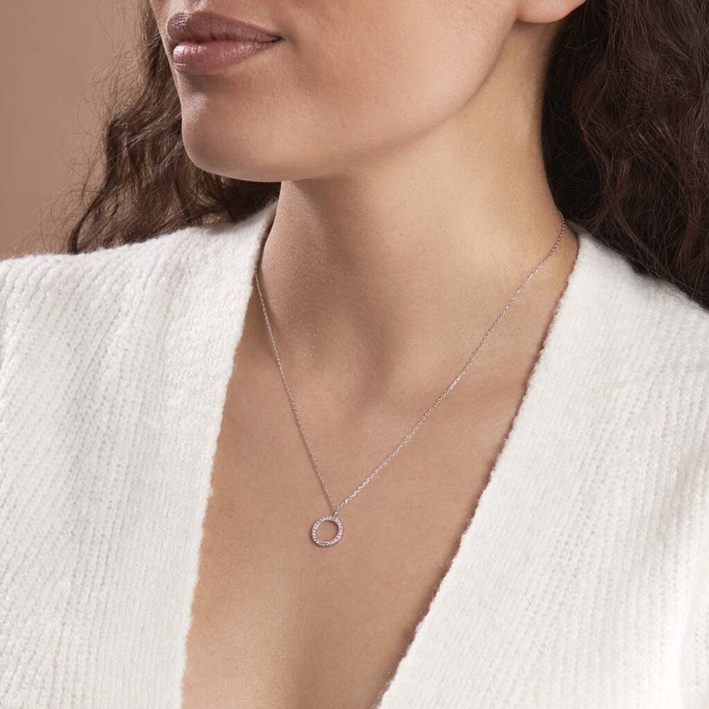 Collier Ambroisie Argent Blanc Oxyde De Zirconium