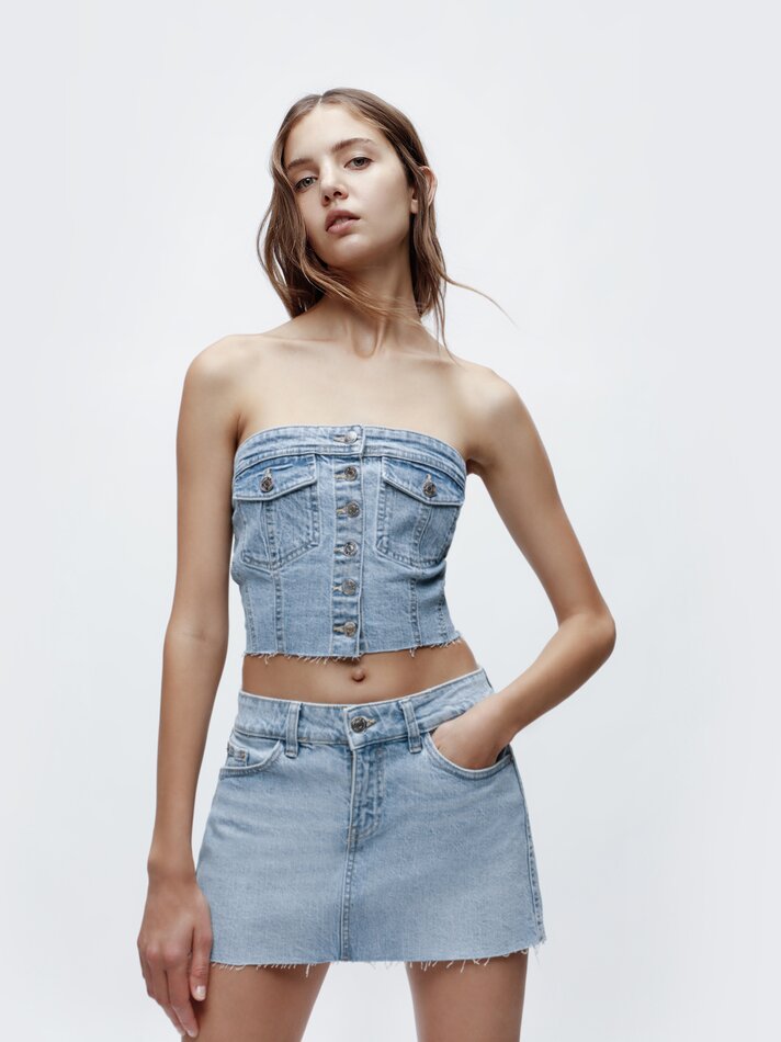 Minissaia jeans - Azul claro