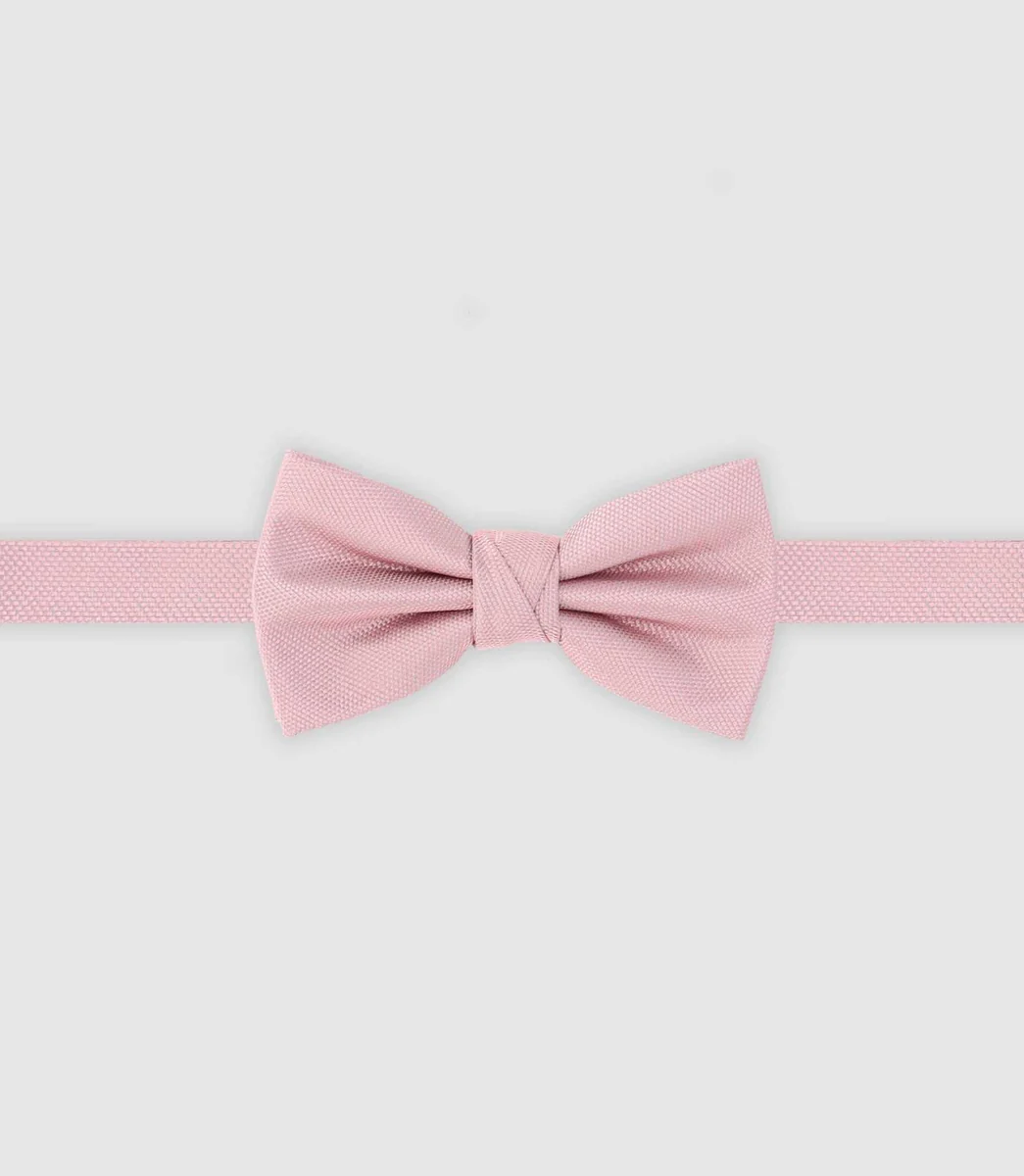 Nœud papillon en soie uni rose
