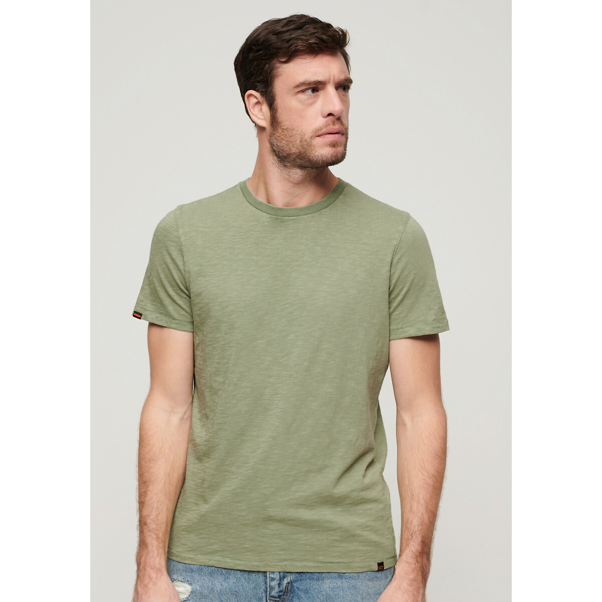 Camiseta de gola redonda SUPERDRY com textura irregular