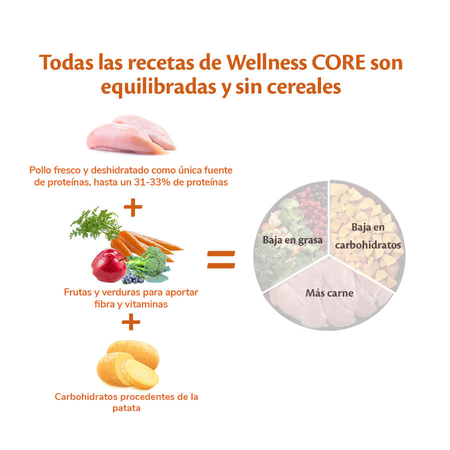 Ração Wellness Core Adult Large Original para Cães de Frango