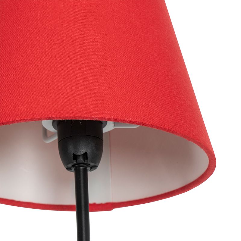 Design vloerlamp zwart met stoffen kappen 5-lichts - Melis