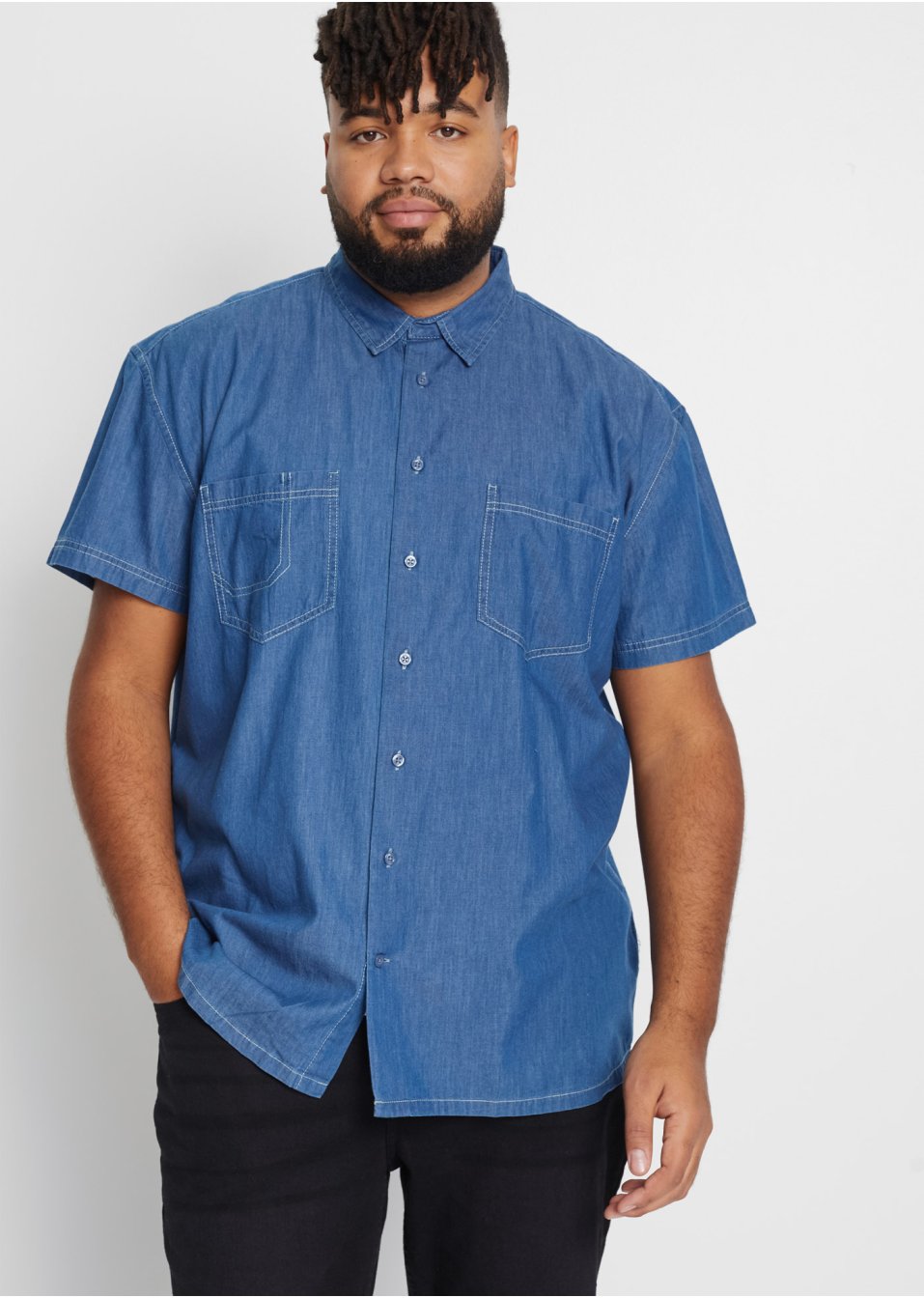 Chemise en jean à manches courtes, Loose Fit