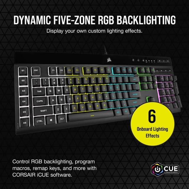 Corsair K55 RGB PRO gaming tastatur (nordisk layout)