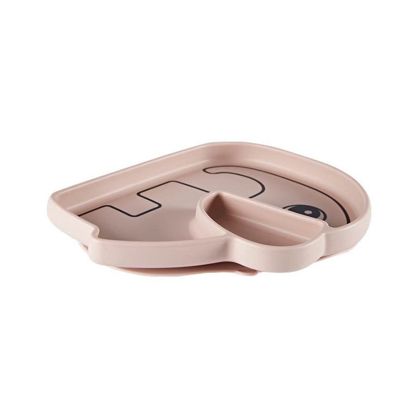 Assiette Silicone ventouse - Elphee rose - Ecru