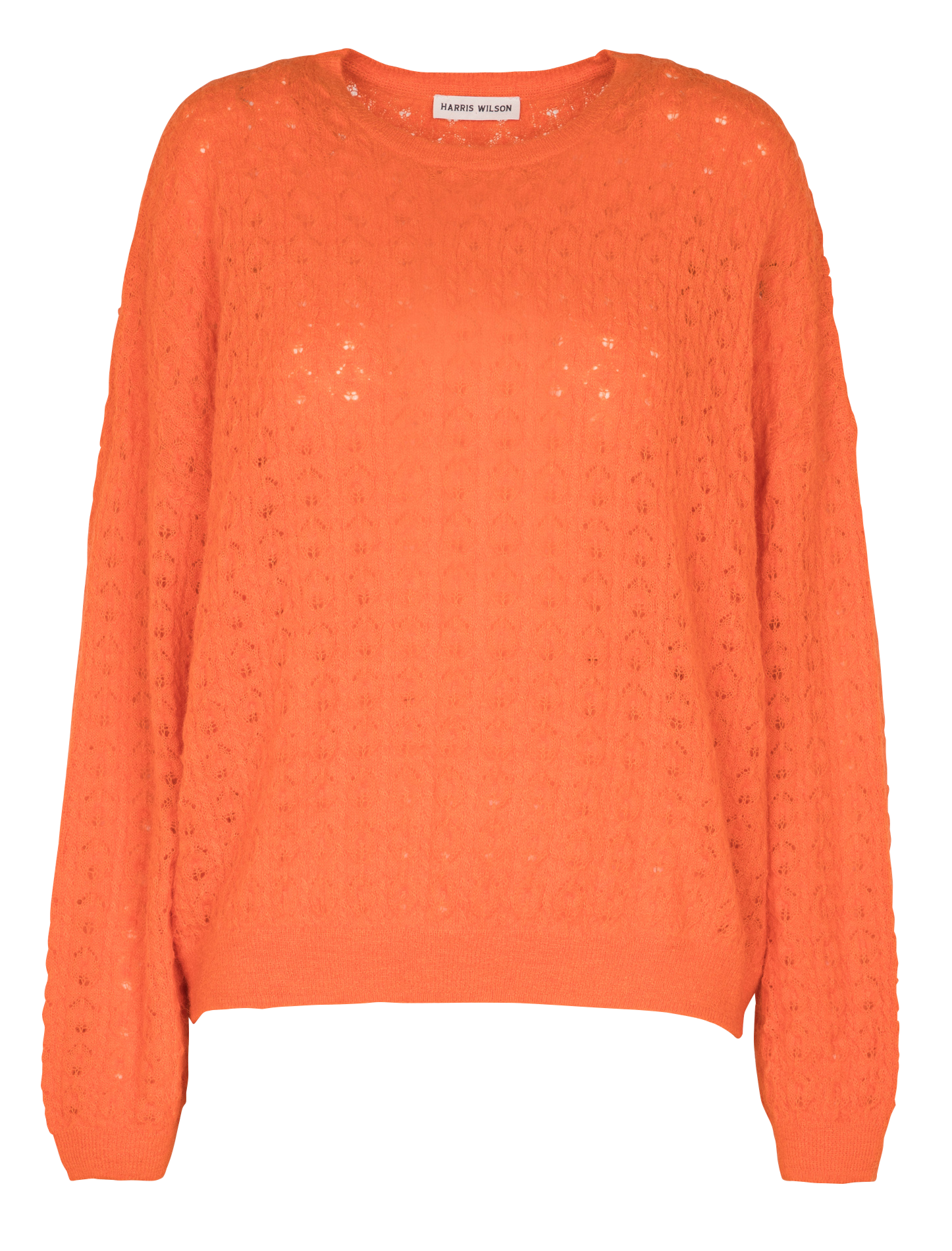 ERMENCE - Pull oversize col rond en alpaga mélangé | Orange