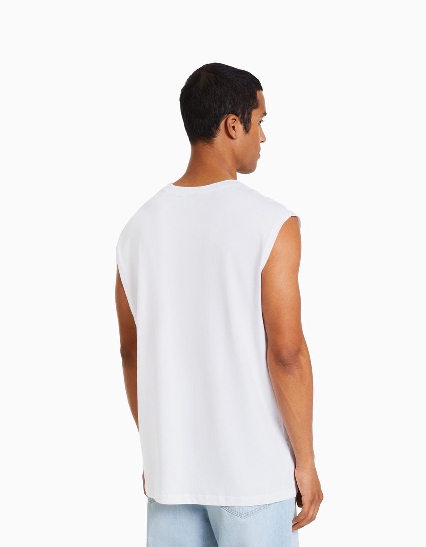 Camiseta sem mangas estilo operário