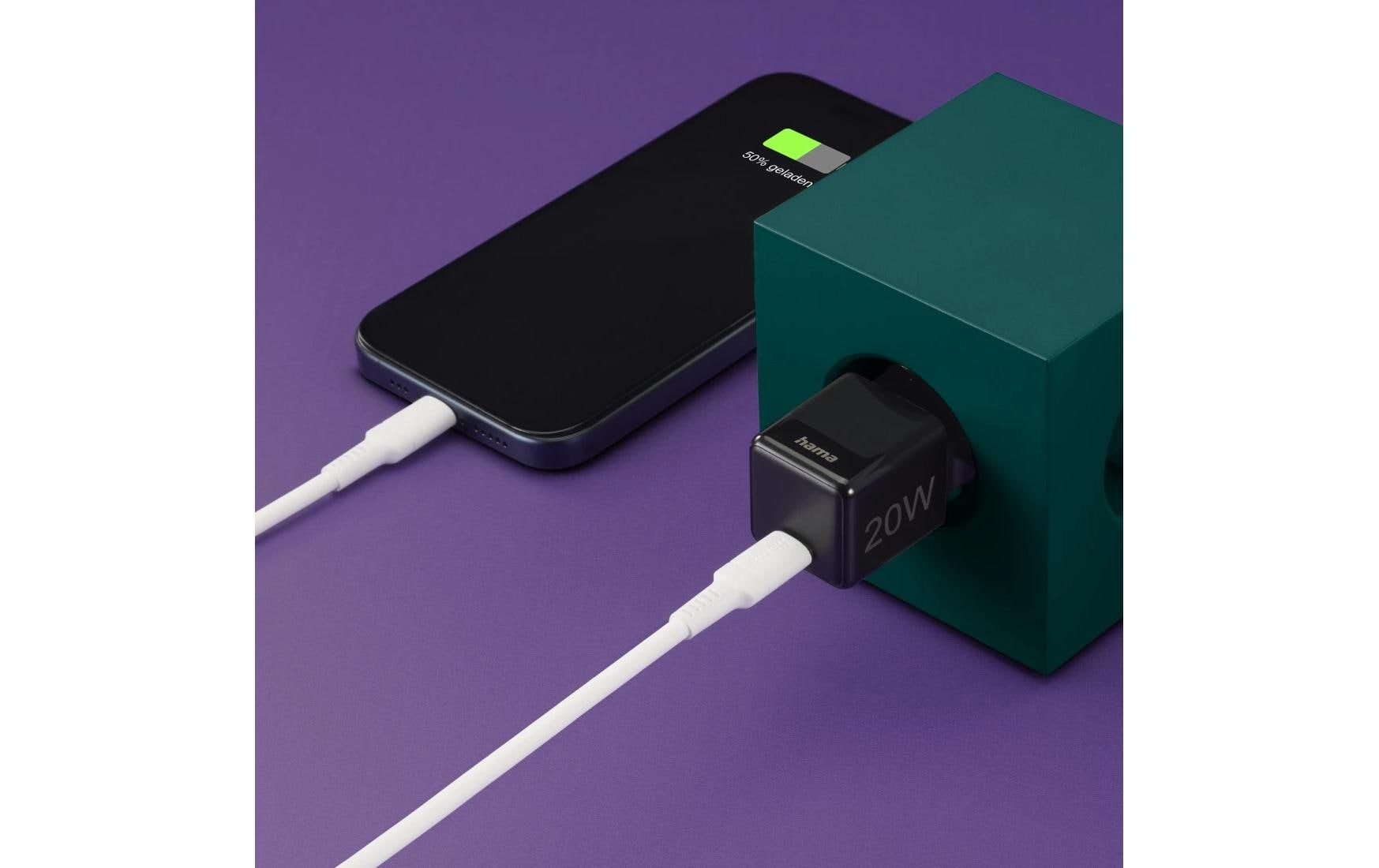 USB-Wandladegerät Mini-charger USB-C 20 W SchwarzSuper-Mini-GaN-Ladegerät USB-C