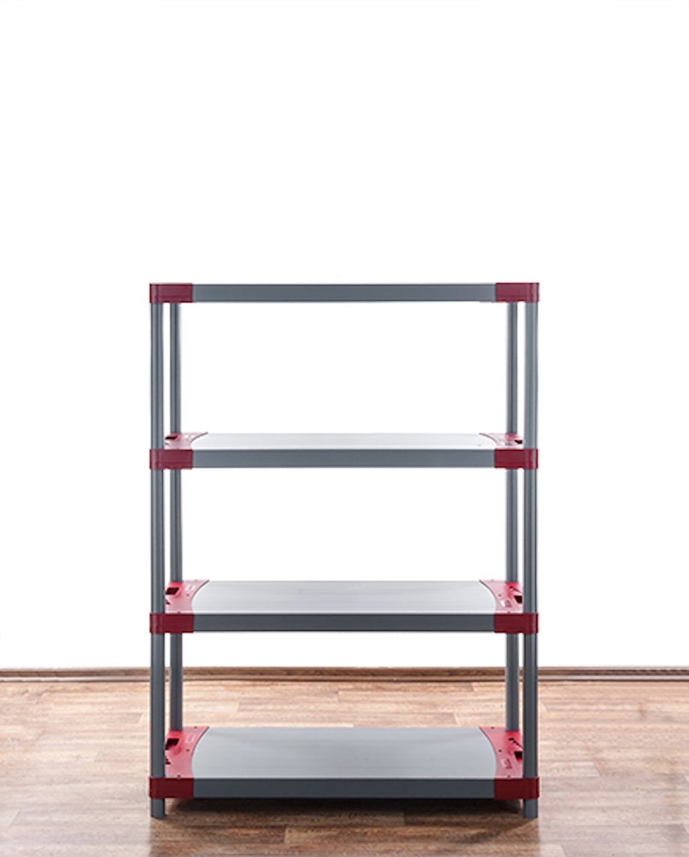 PROREGAL Plastic Plank Big Grey Bear Laag HxBxD 138 x 90 x 46 cm Plank Draagvermogen 160 kg Grijs/Rood