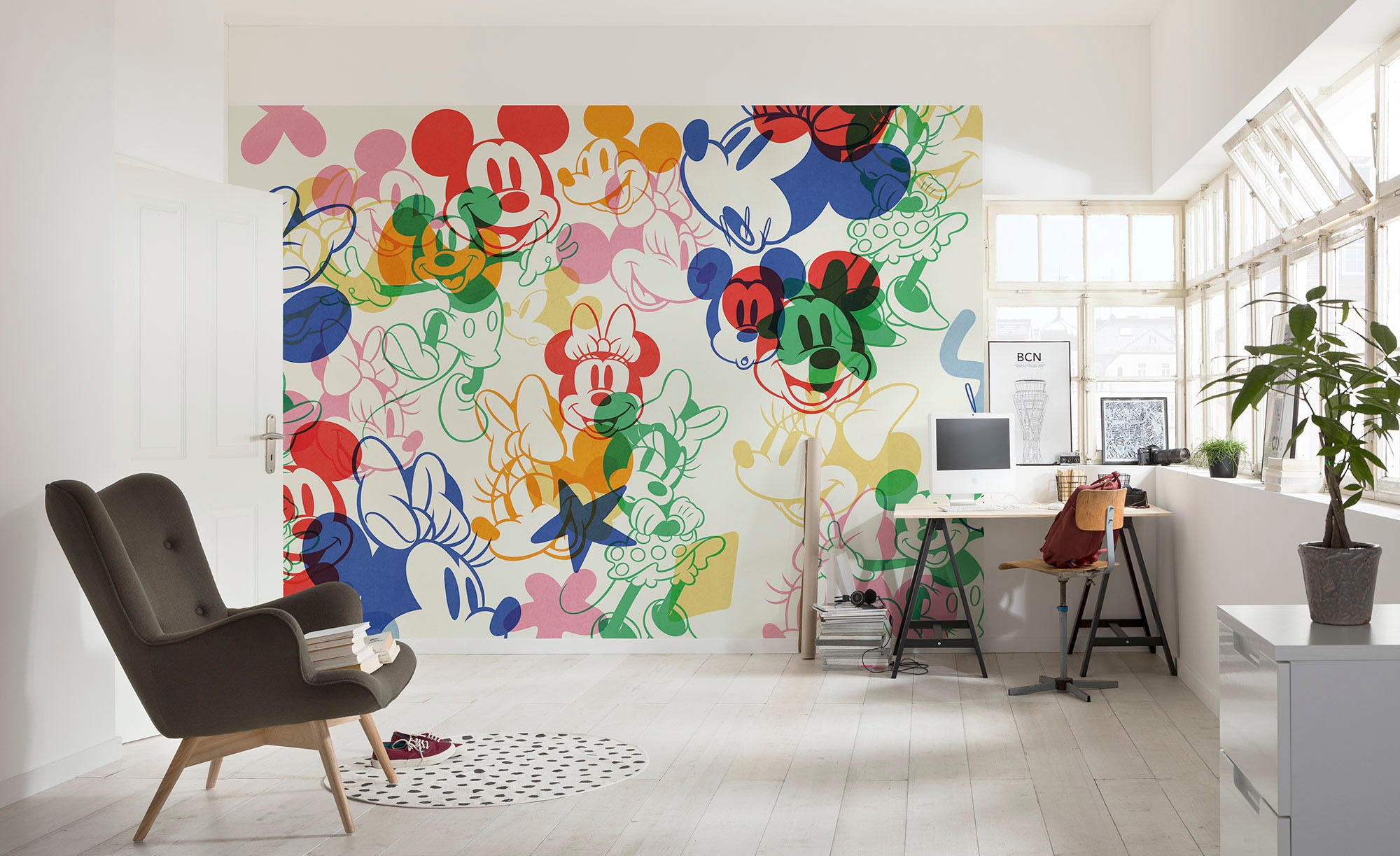 Komar Fototapete »Digitaldruck Vlies -  Mickey and Minnie Mixture - Grösse 400 x 250 cm« bedruckt glatt Kinderzimmer