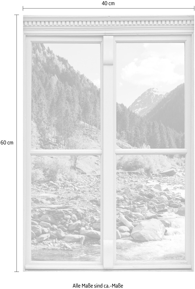 queence Wandsticker »Fluss im Wald« Wandsticker, Wandbild, selbstklebend, 3D, Fenster