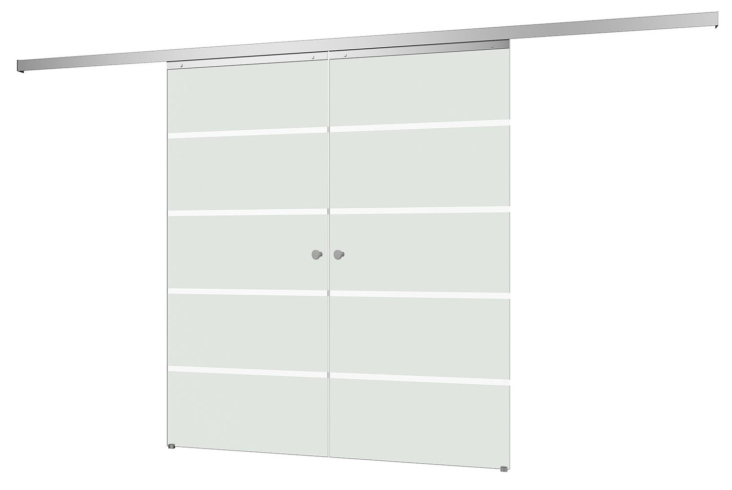 Dubbele schuifdeur van glas met blokstrepen, 1760x2035 mm, voor binnengebruik - kruk + 2-zijdige softclose