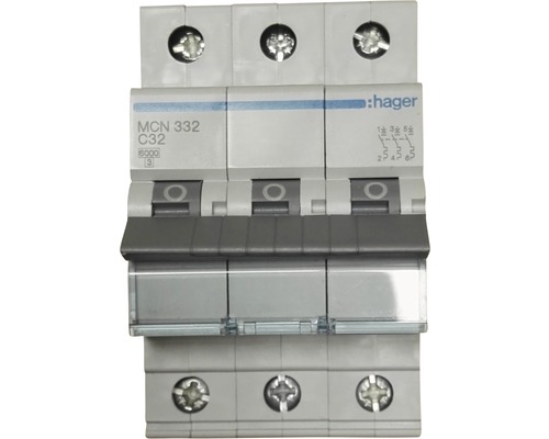 Hager MCN332 32A Miniatuurschakelaar C 3-polig