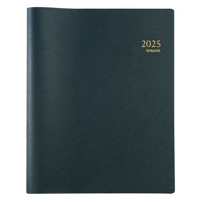 Agenda spiralé Genova Omega 27 - 1 semaine sur 2 pages - 21 x 27 cm - noir - Brepols