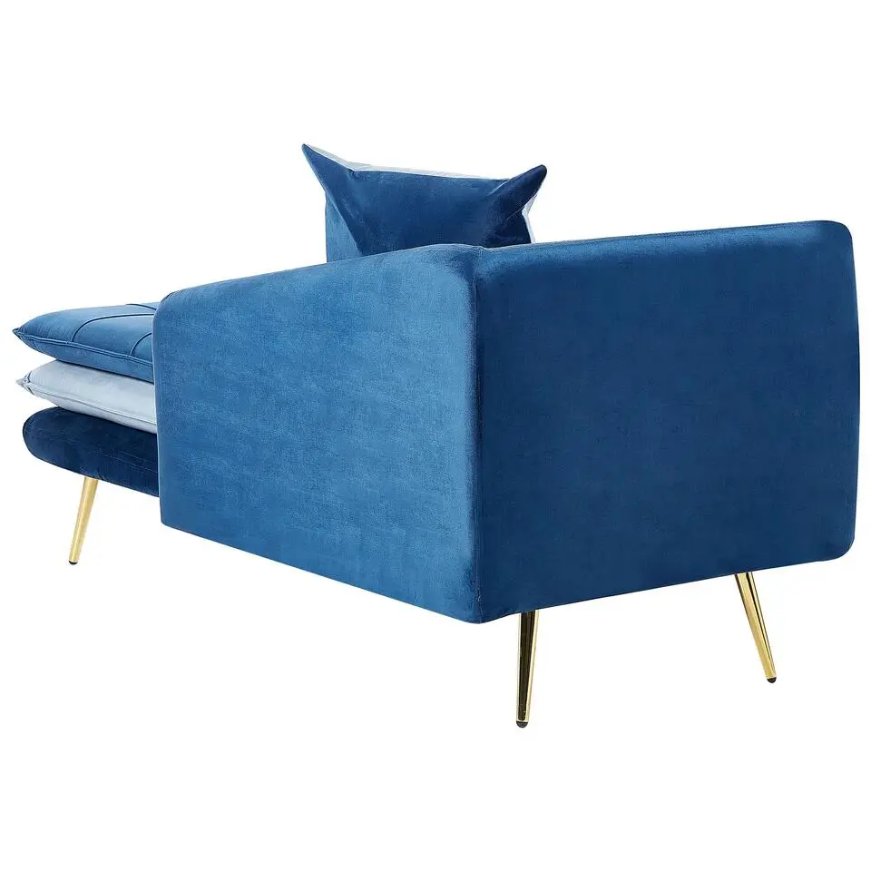 GONESSE - Chaise longue - Blauw - Fluweel