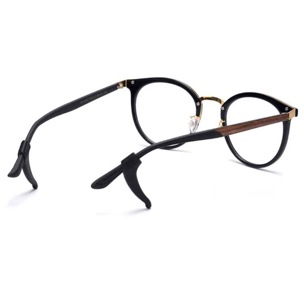 (4 Paar) 34x13mm Sport Brillen Bügel Halterung Anti-Rutsch Silikon Ohrhaken - Schwarz