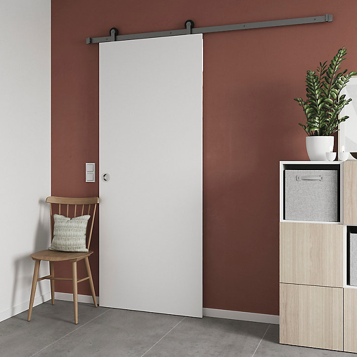 Porte coulissante Alpille blanc H.204 x l.83 cm