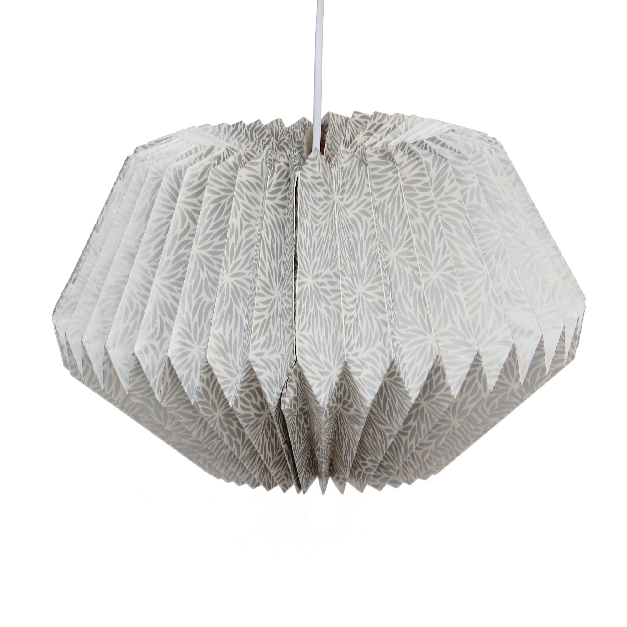 Papierlampe, grau, weiß, Ø 36 cm, H 26 cm von fischer's lagerhaus