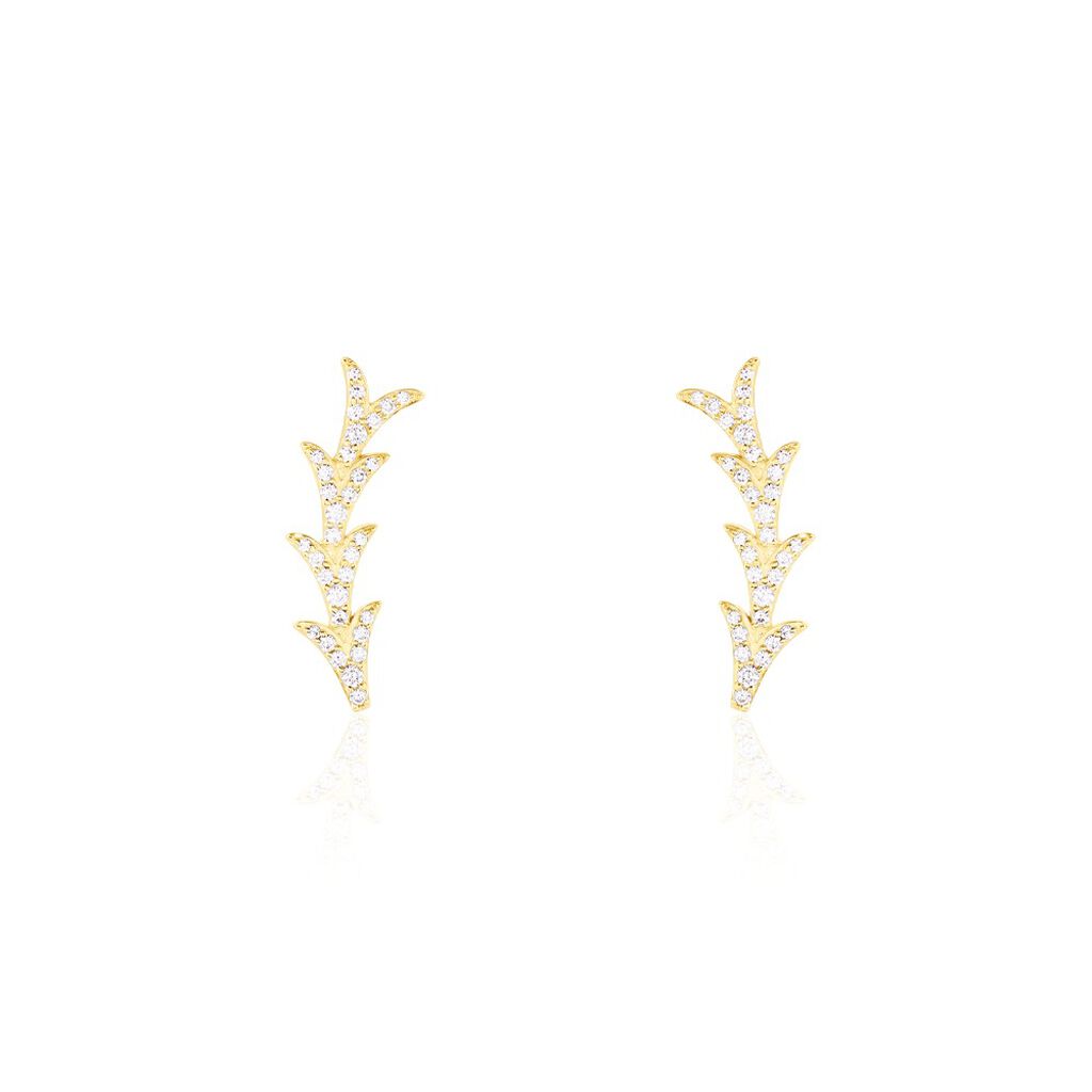 Boucles D'oreilles Puces Ligeia Or Jaune Oxyde De Zirconium