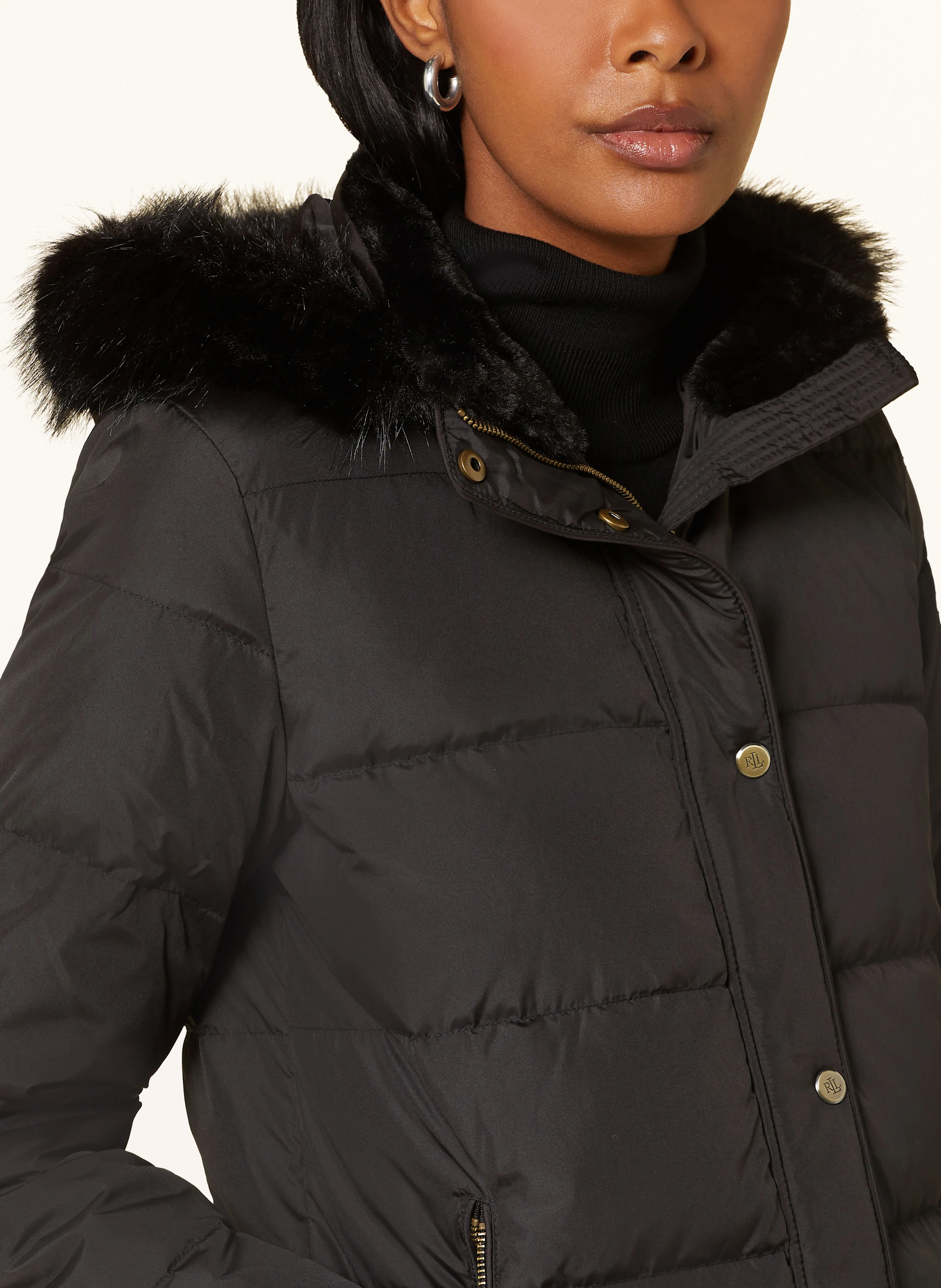 LAUREN RALPH LAUREN Daunenjacke mit abnehmbarer Kapuze und Kunstpelz