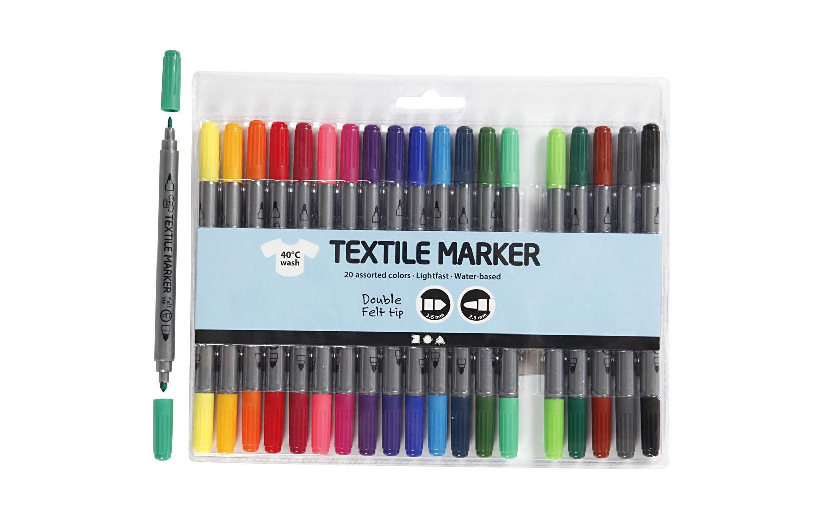 Textilmarker Set 20 StifteStoffmalstifte / Textilstifte