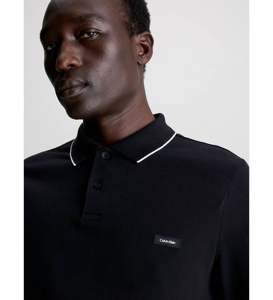 Polo Calvin Klein Stretch Piqué com detalhes pretos