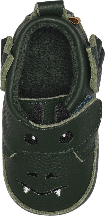 Melton Dragon leather slippers Dark green