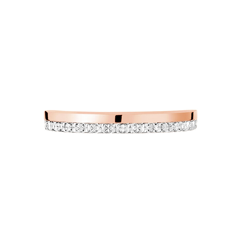 Alliance Fantaisie Diamantee Ruban Plat Or Bicolore