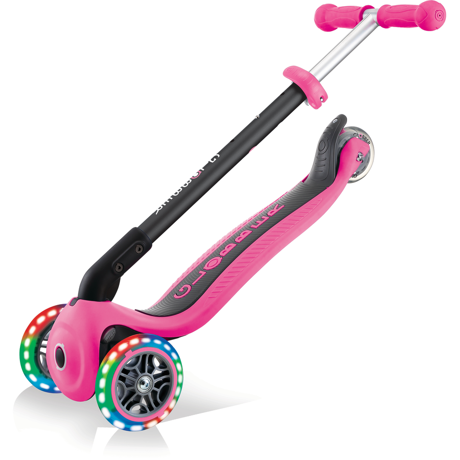 GLOBBER GO-UP FOLDABLE PLUS LIGHTS pink - mit Leuchtrollen